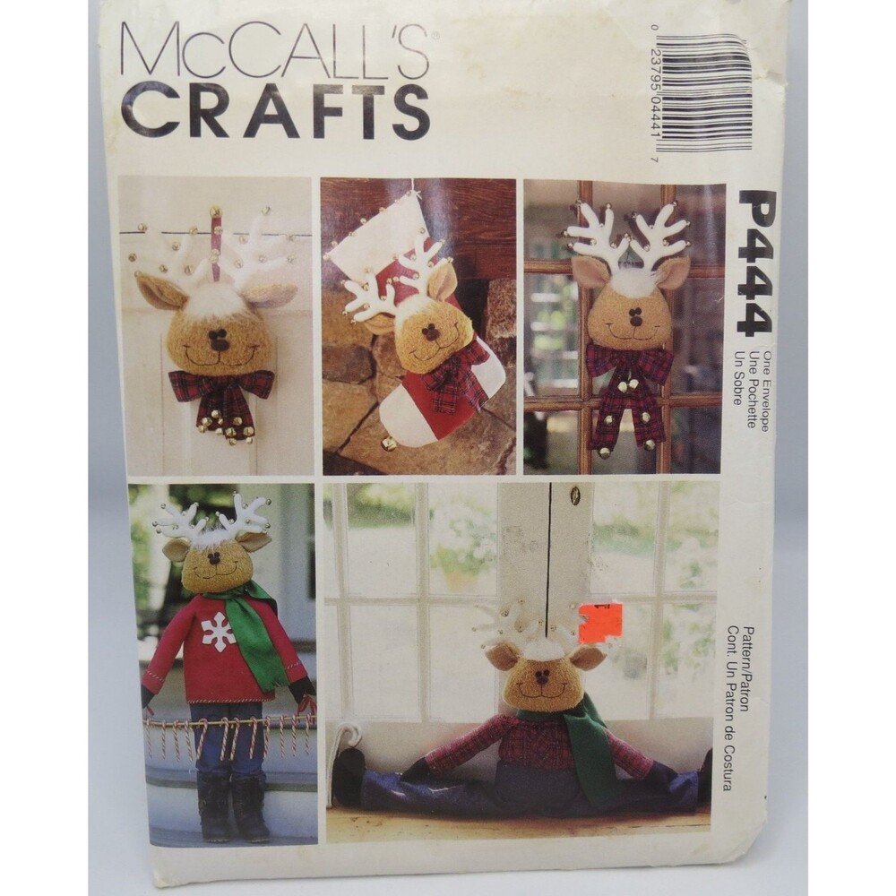 McCall's Crafts P444 Reindeer Craft Holiday Decor 36" Greeter Draft Buster